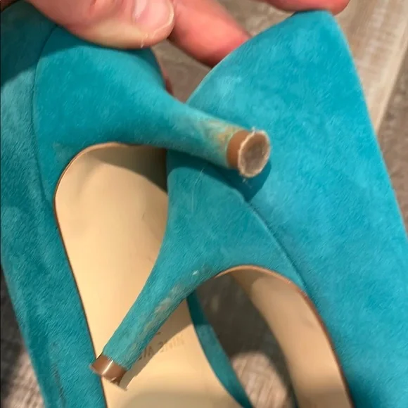 Nine West Teal Suede Pumps SZ.7.5 - Picture 5 of 6